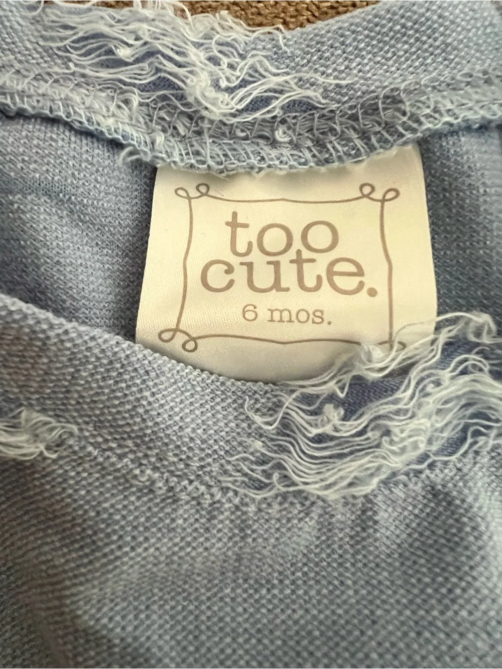 Kids Light Blue Knit Distressed Pajama Set